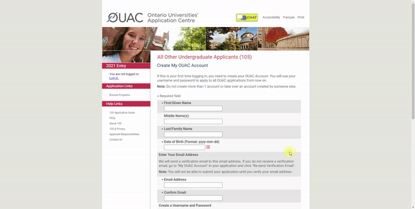 Create an OUAC Account
