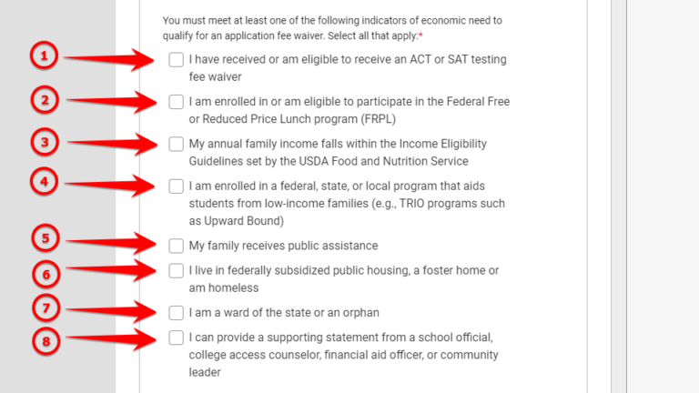 criteria for common app fee waiver