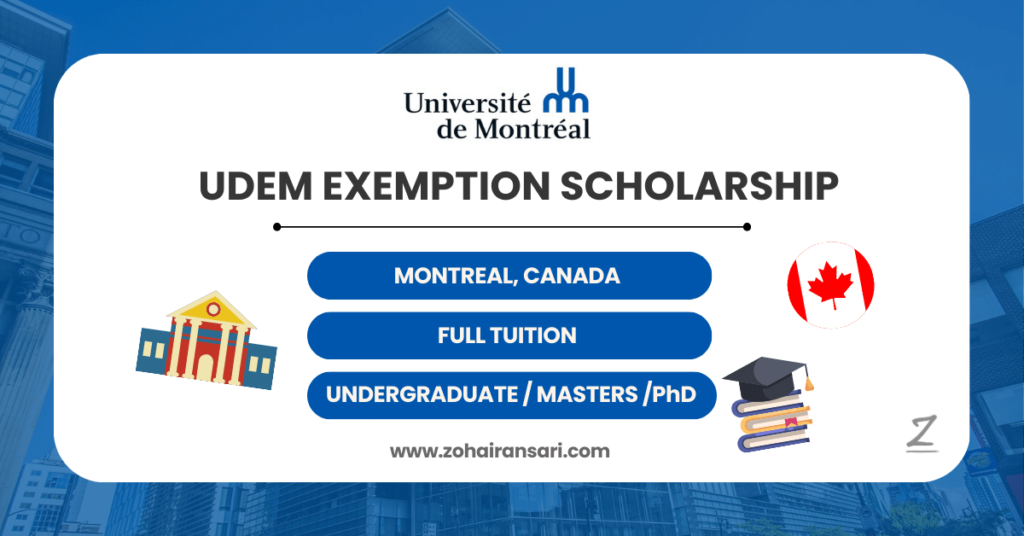 UdeM Exemption Scholarship for International Students at the University of Montreal